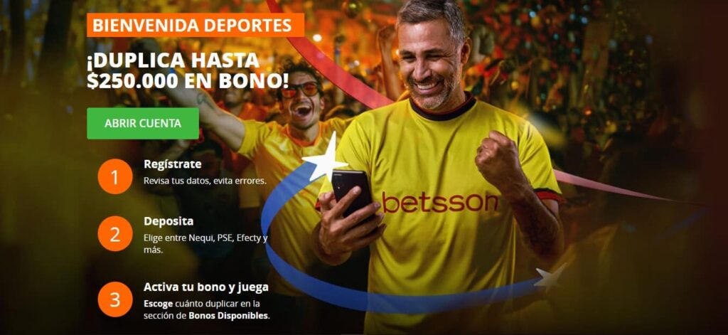 Betsson bono de bienvenida de Betsson Colombia