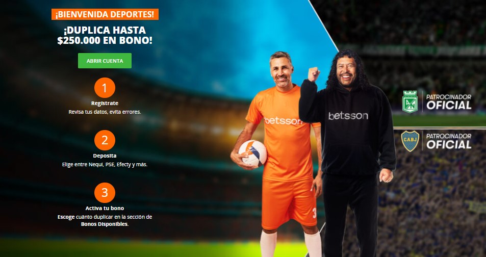 Betsson bono de bienvenida de Betsson Colombia