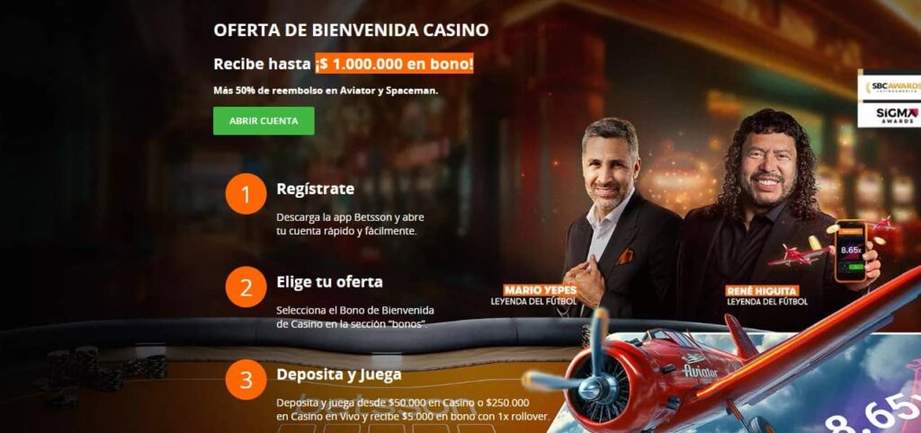 Betsson bono casino Betsson Colombia